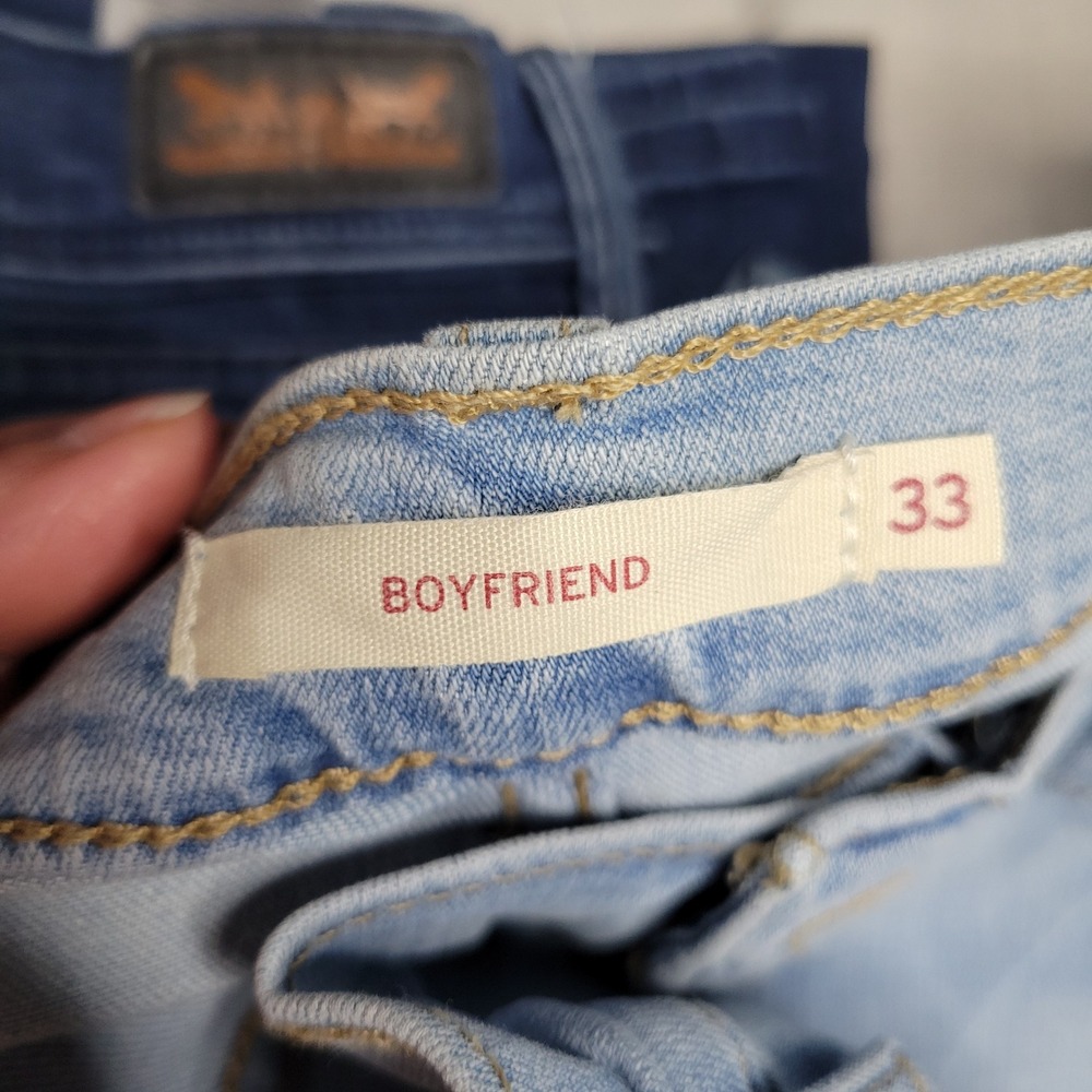 Levi Strauss Womens Boyfriend & 512 Straight Jeans Bundle 3 Pairs Blue Size 33 - Picture 8 of 12